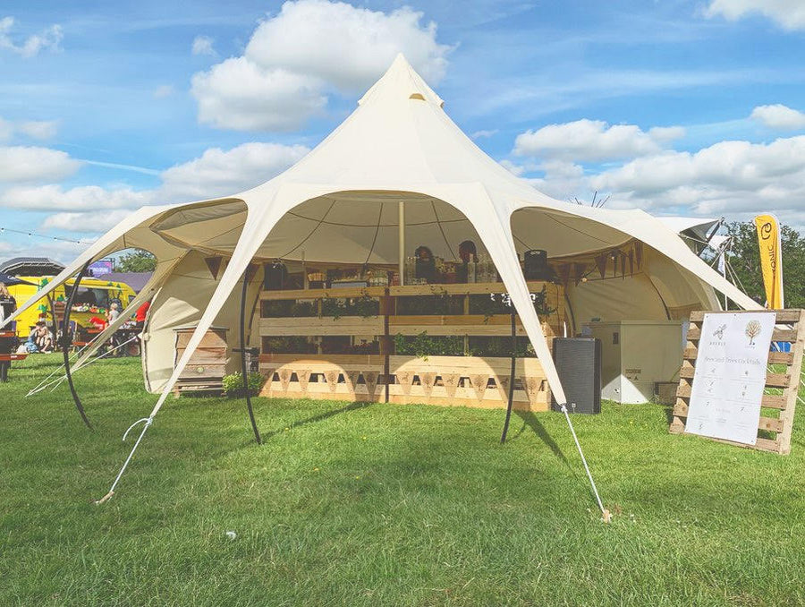 event zelt kaufen Lotus Belle 6m Hybrid Deluxe Glamping Zelt